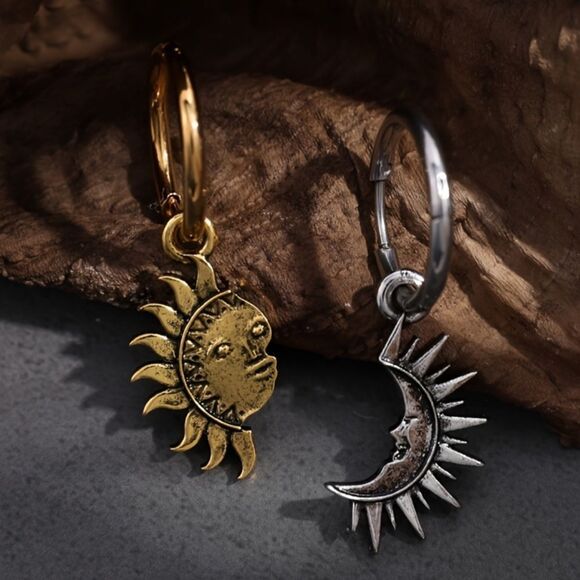 Bohemian moon and sun hoop A899 - Picture 1 of 4